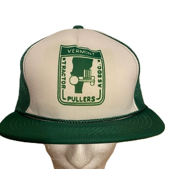 Vintage Vermont Tractor Pulls Association Trucker Hat Snap Back Mesh Hanes - Picture 1 of 11